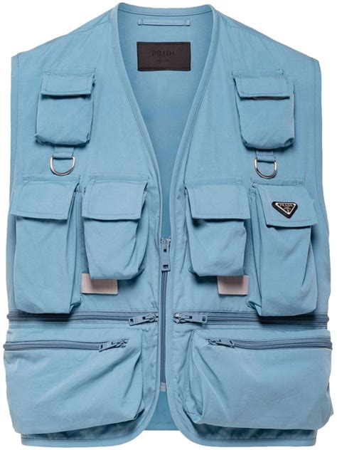 blue prada vest|farfetch prada vest.